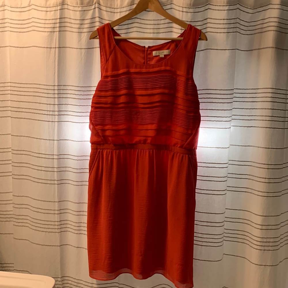 Loft coral red dress